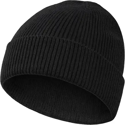 Knitted winter beanie — product photograph